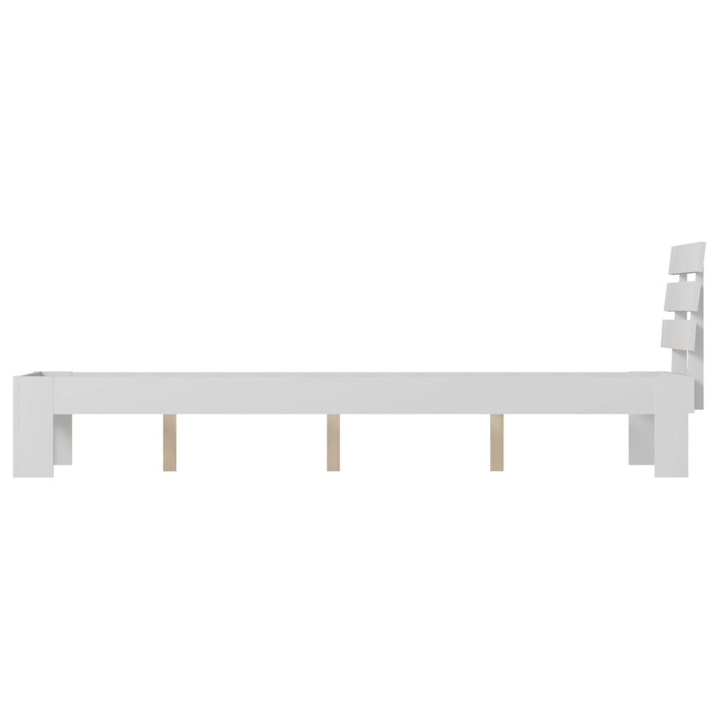 Letto in legno con testata 160x200cm bianco FINN