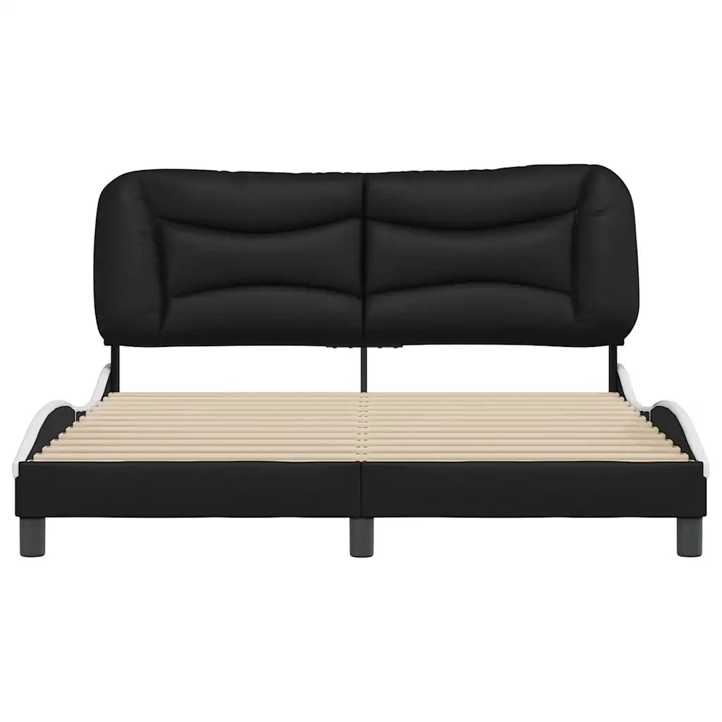 Giroletto senza Materasso Hvar Nero e Bianco 160x200 cm in Similpelle 3208014