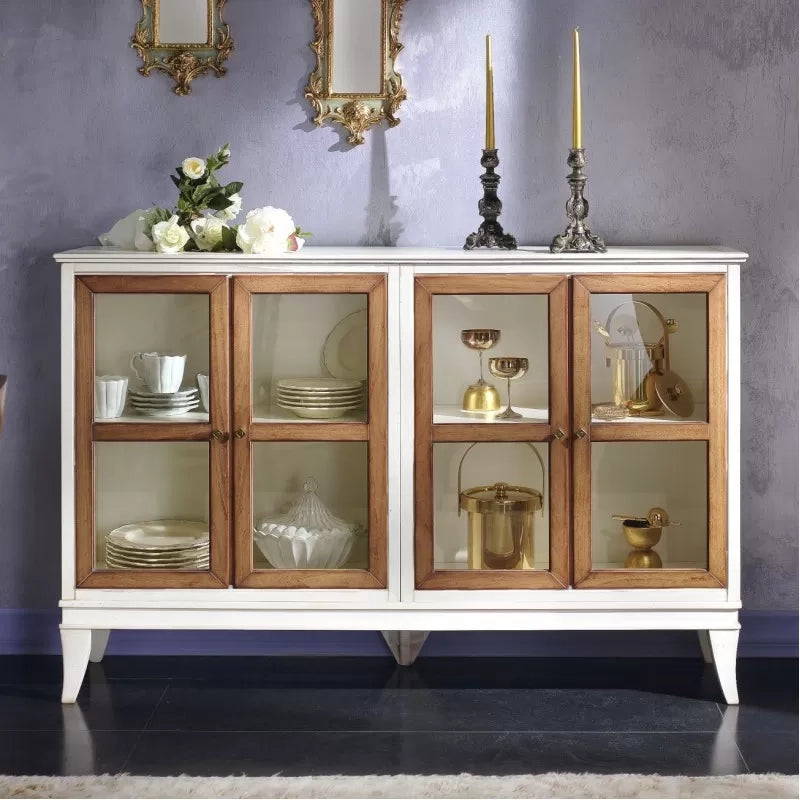 Credenza 4 porte inglesina legno shabby 160x39x104 - Mobili 2G