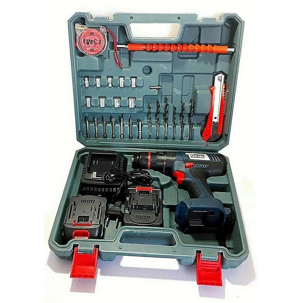 Trade Shop - Trapano Avvitatore A Batteria Litio A Percussione 20v Doppia Batteria + Valigia -