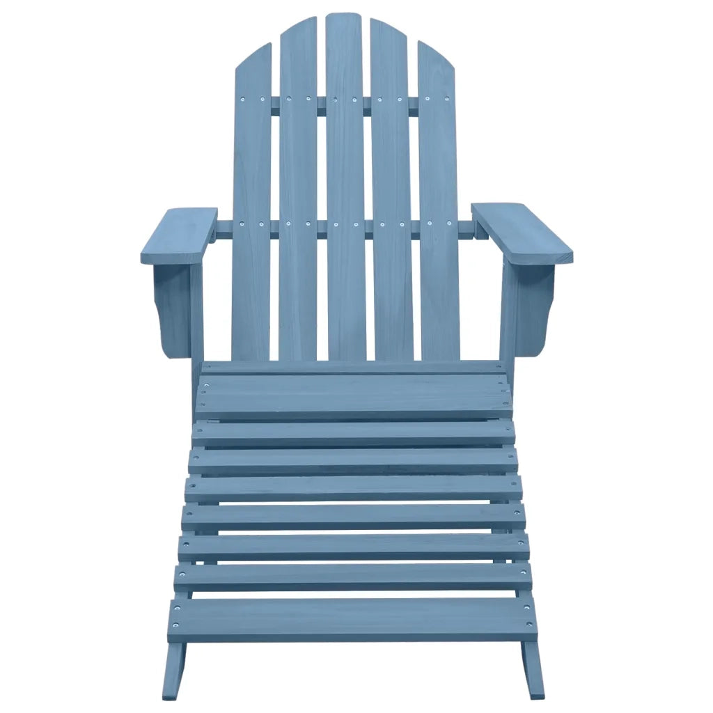 Sedia Giardino-Sedia da esterno Adirondack con Ottomana Massello di Abete Blu