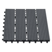 Set di 11 piastrelle da giardino in legno composito 1 m² 30 x 30 x 2,2 cm grigio scuro 03_0006874