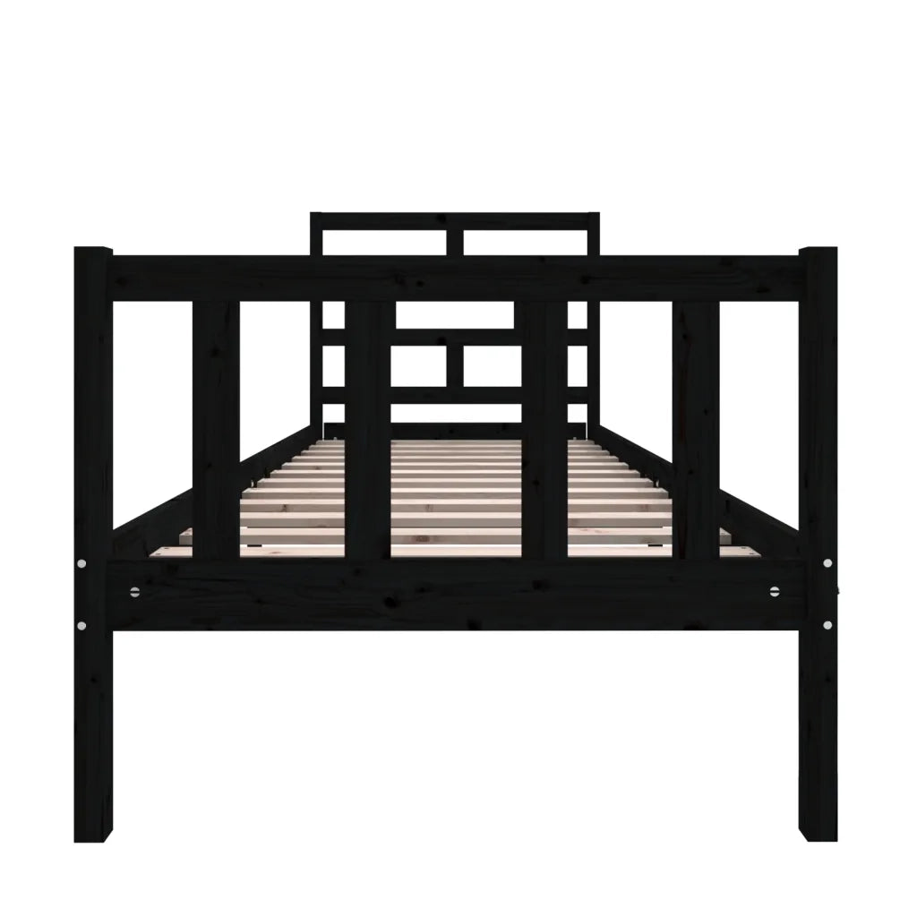 Giroletto in Legno Massello Nero 75x190 cm Small Single 3101312