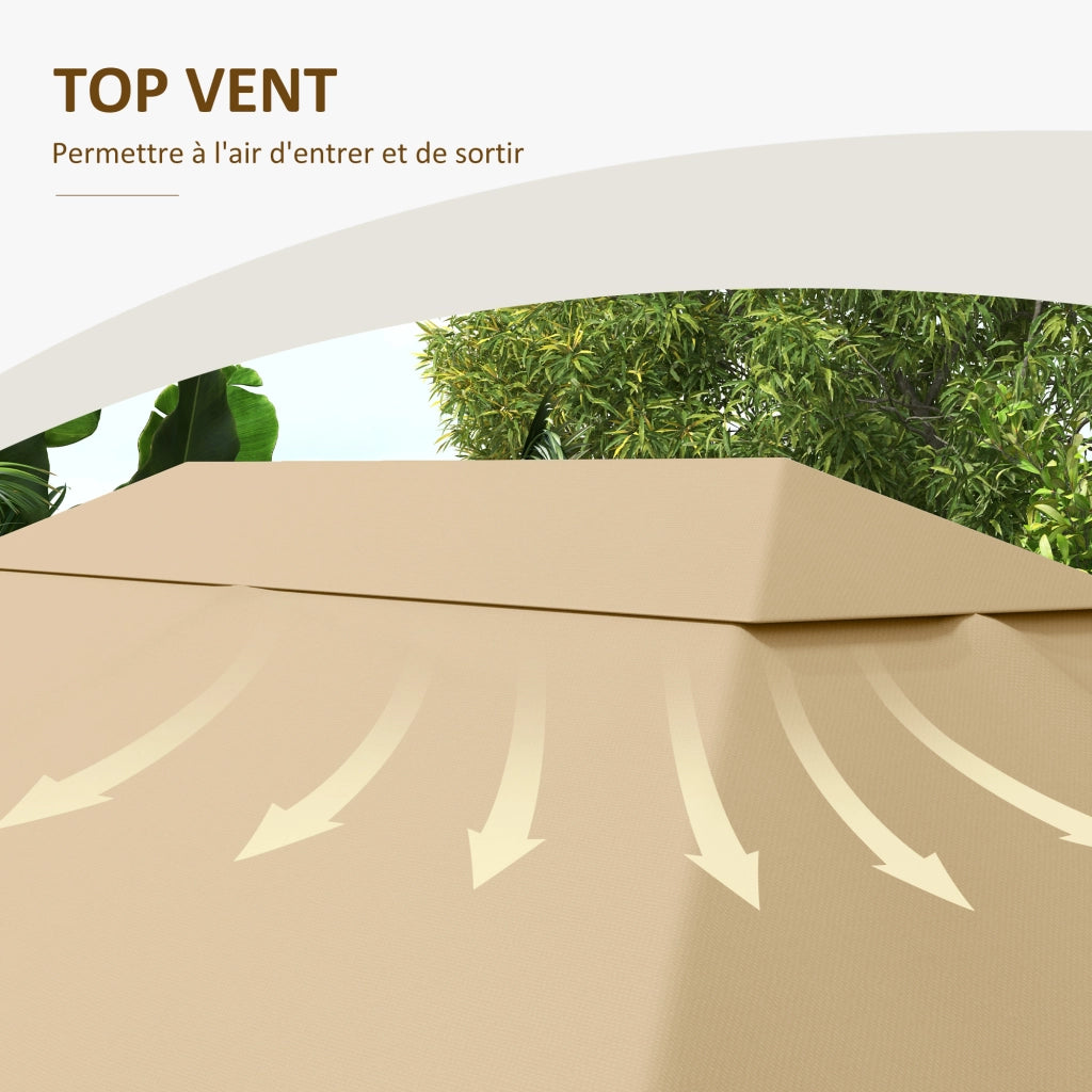 Tenda per gazebo 3x4 m ¨C zephmum ¨C tessuto poliestere 180 g/m2 anti-UV
