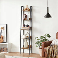 Scaffale Nero 170 cm in Metallo e Legno Funzionale e Salvaspazio