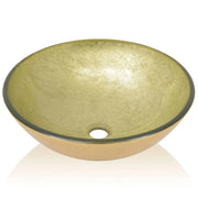 Lavabo da bagno in stile basco diametro 42 cm vetro temperato color oro 02_0002523