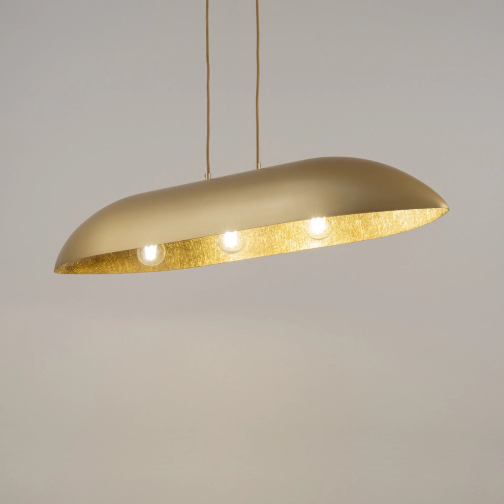 Lampada sospensione Gondola oro ovale allungata 3xE27 Sigma