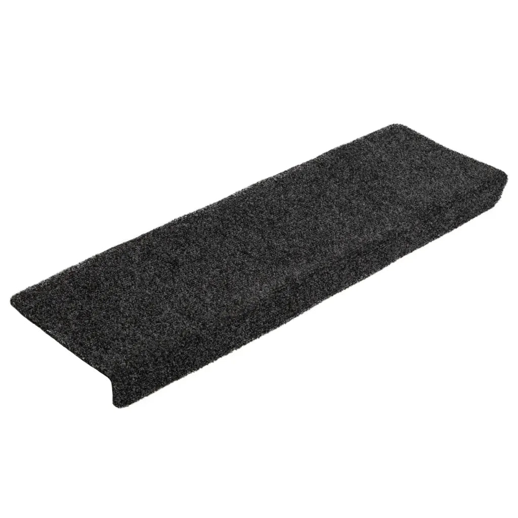 Tappetini per scale autoadesivi 10 pz 65x21x4 cm neri bordo rettangolare 149727