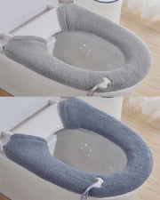 Bracciale per WC - Copertura calda per sedili WC stile a bottone (grigio scuro + grigio chiaro)