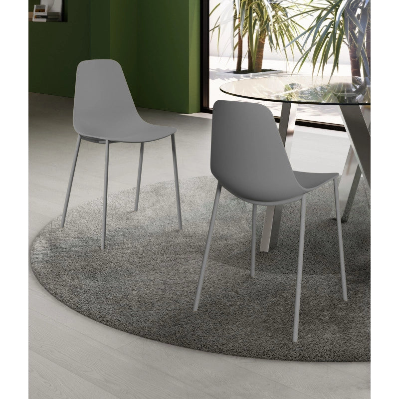 Set di 4 SEDIe IN POLIPROPILENE Frida 49cm X 48.5cm H 88cm Stones