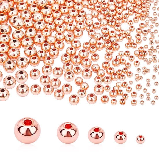 Roségoldi a distanza - 300 pezzi - Anelli rotondi senza giunzione - 2/3/4/5/6 mm - Anelli di alta qualità per gioielleria