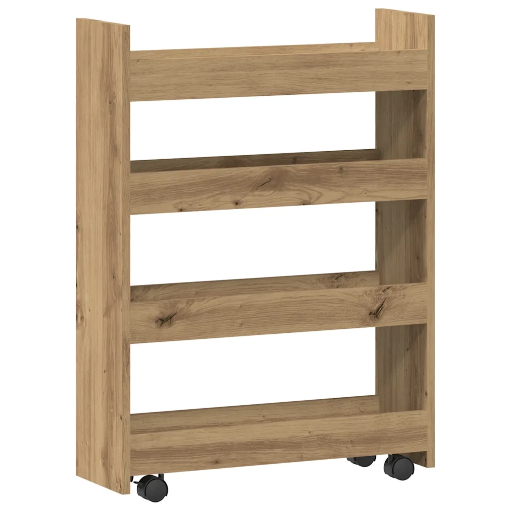 Carrello Stretto a 4 Livelli Rovere Artigianale in Truciolato CFW2303107