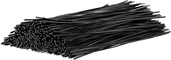 Organizzatore di cavi a spirale - Cavo in acciaio rivestito di plastica - Cinture per cavi - 15cm - 500pz - Nero