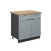 Mobiletto base per cucina Fame-Line Blu-grigio chiaro/Antracite 80 cm, PL Rovere Vicco