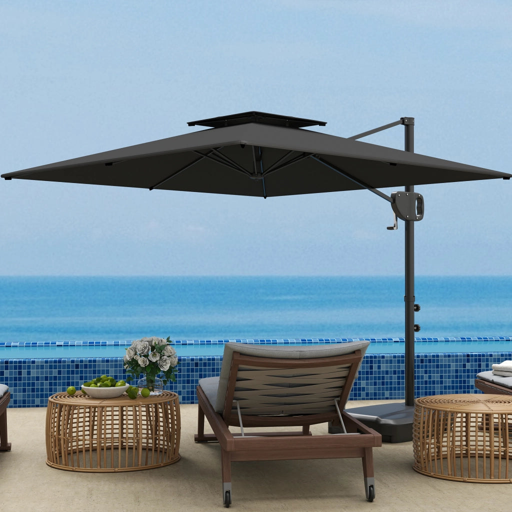 Ombrellone da Giardino ¨C zephmum ¨C Grigio Scuro 250x250 cm