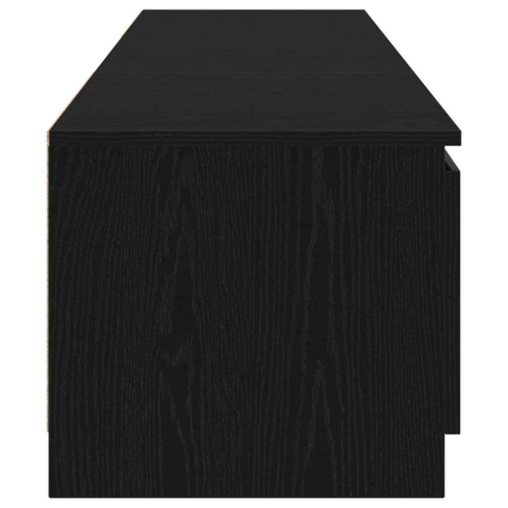 Mobile TV  con luci LED Nero Rovere 140x40x35,5 cm in legno ingegnerizzato