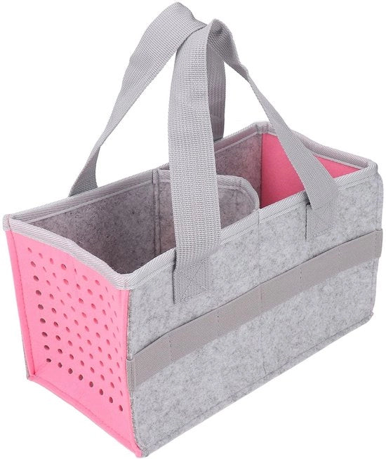 Borsa portatile per Toniebox - Borsa pieghevole con spazio aggiuntivo - Rosa - Materiale in tessuto di velluto - Adatto per il set di avvio del lettore Toniebox.