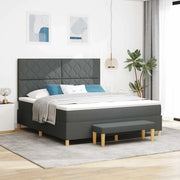 Letto a molle con cuscino Grigio scuro 200 x 180 cm Tessuto 3344395