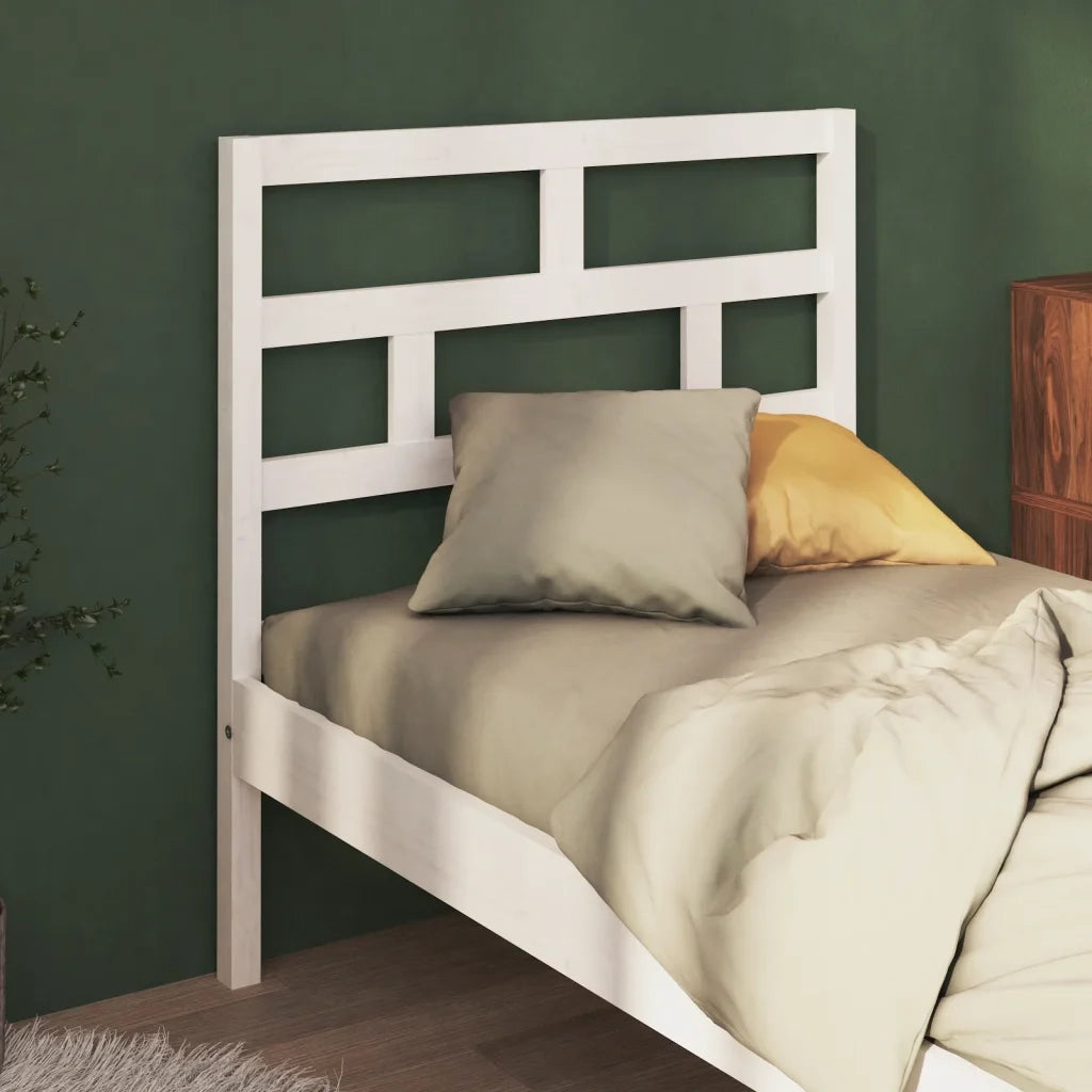 Testiera per Letto-Testata-Testiera Decorativa Bianca 96x4x100 cm in Legno Massello di Pino 639146