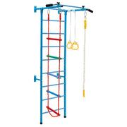 Spalliera da ginnastica per bambini parete da arrampicata 107 x 88 x 223 cm con accessori completi atmosfera sportiva acciaio al carbonio blu 20_0012048