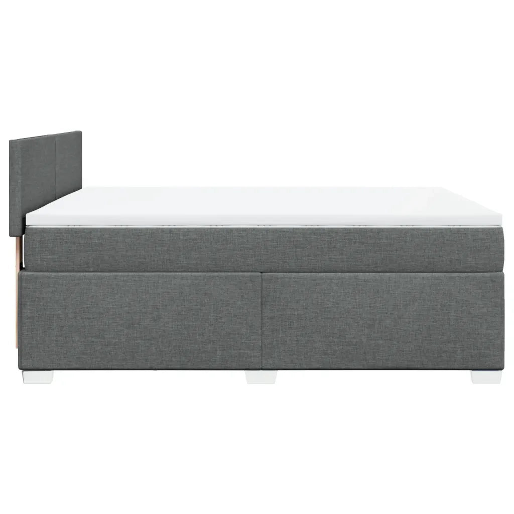 Giroletto a Molle con Materasso Grigio Scuro 160x200 cm Tessuto 3285933