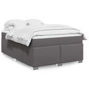 vidaXL Giroletto a Molle con Materasso Grigio 140x190 cm in Similpelle