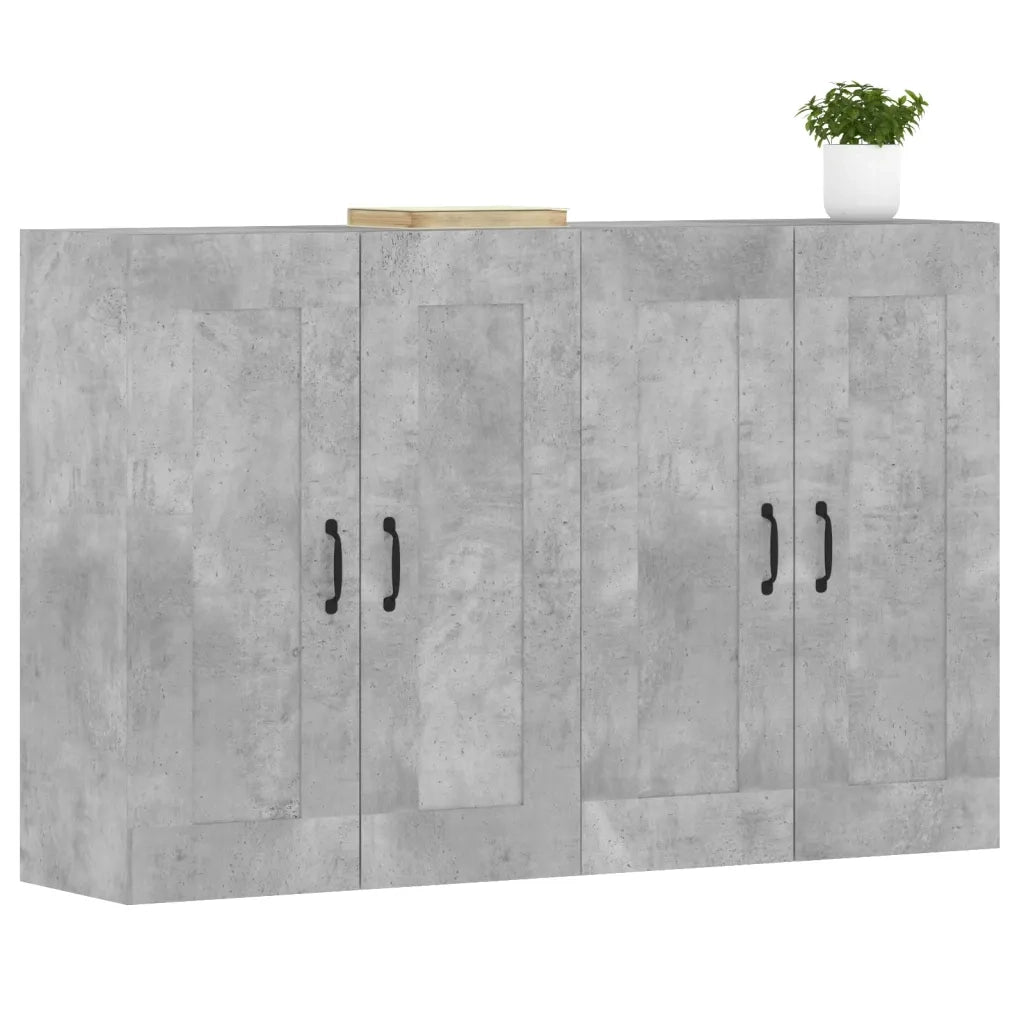 Armadietti a Parete 2 pz Grigio Cemento in Legno Multistrato 3197988
