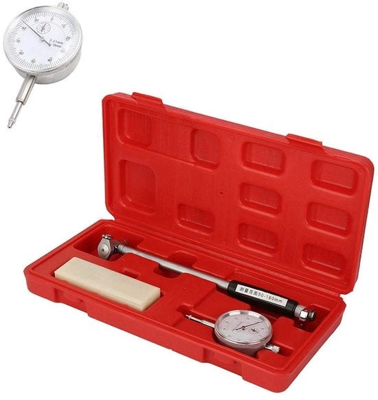Misuratore di diametro di foro 50-160 mm - Controllo del foro - Calibrazione Peso - Diametro interno - Precisione 0,01 mm - Materiale shock-resistente Metallo - Calibro