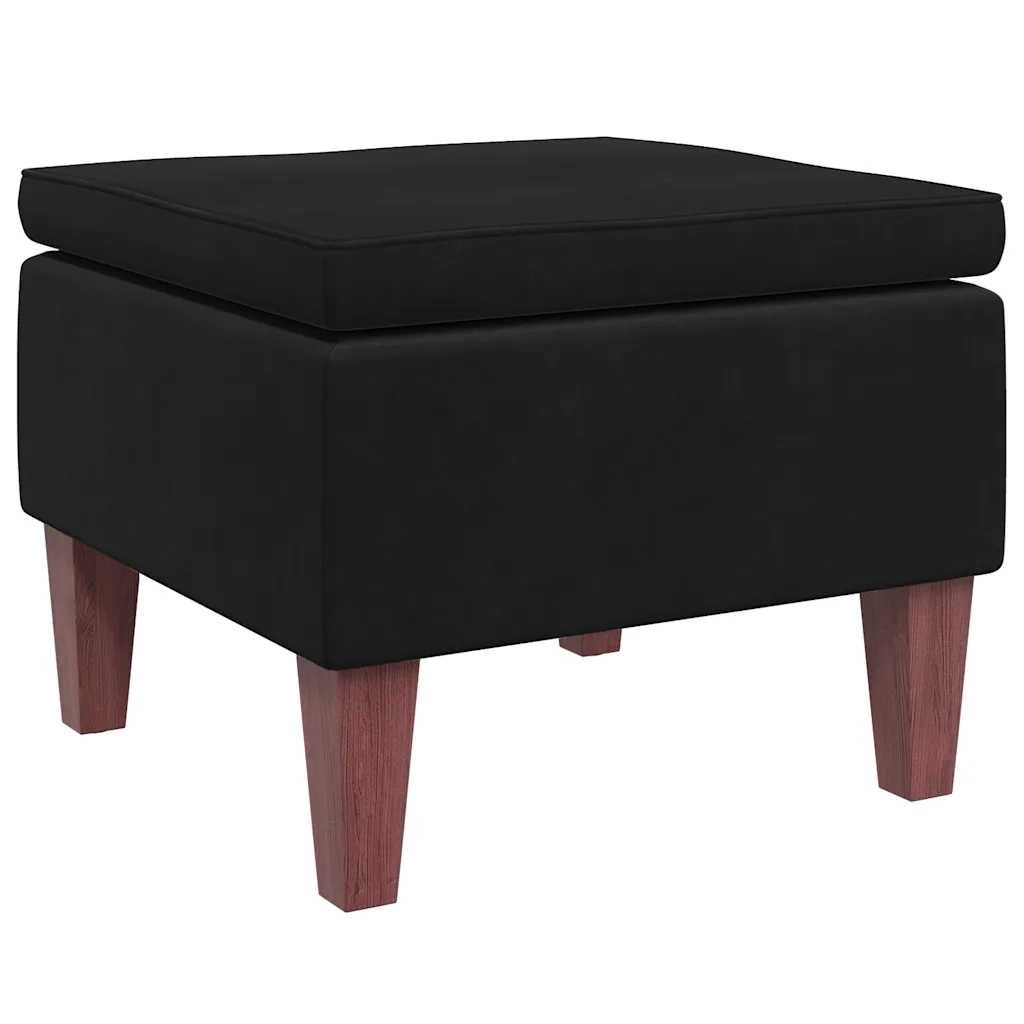 Poggiapiedi con Gambe in Legno Nero in Velluto cod mxl 51313