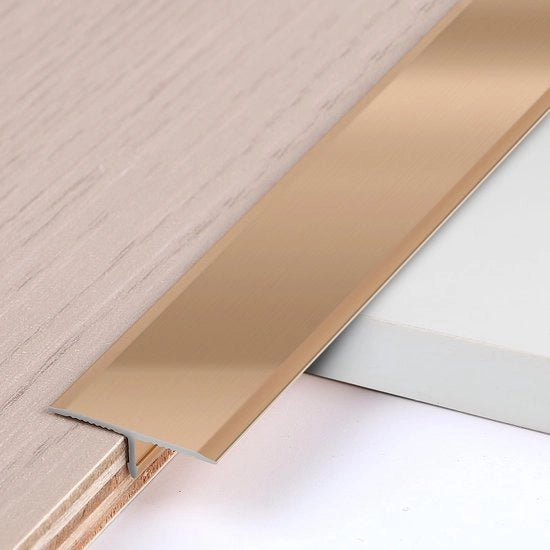 Tasselli di transizione in alluminio T-profilo, 0,9 m × 2 cm, anodizzato, 3 pezzi