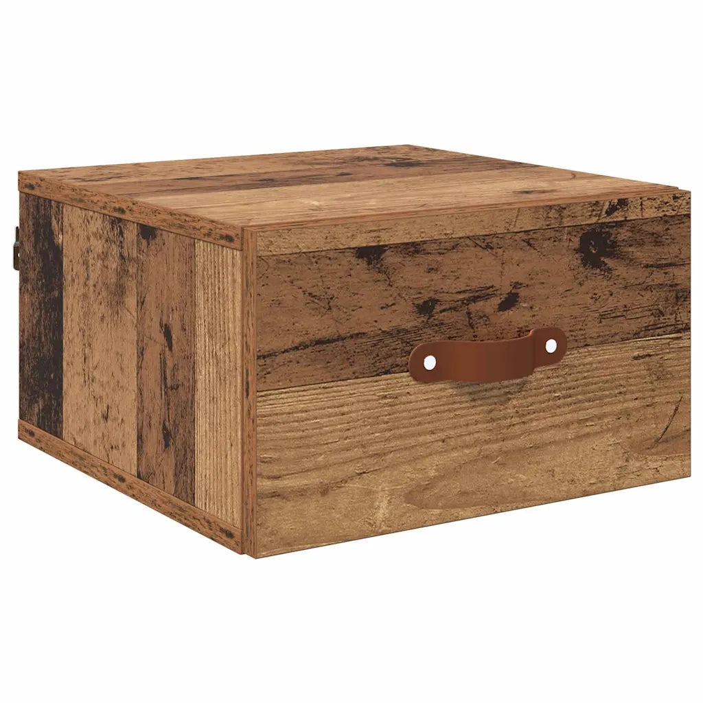 Mobiletto da comodino a parete-Tavolino da notte Legno vecchio 35 x 35 x 20 cm