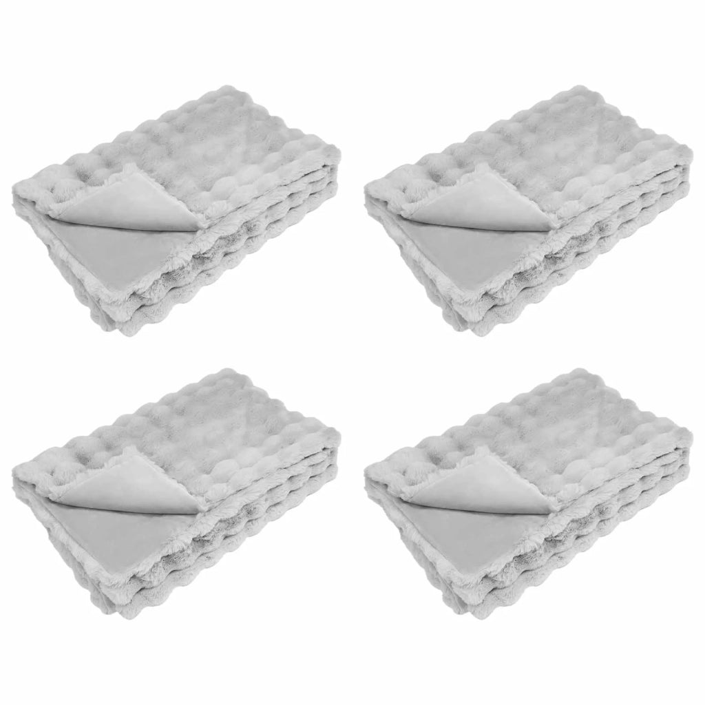 Coperta antiscivolo in finta di coniglio Olite 4 pcs Grigio