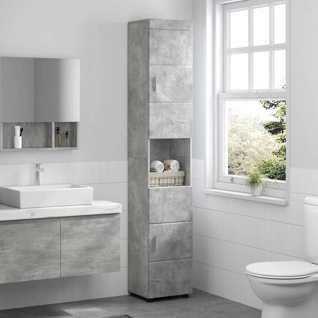Set di Armadi da Bagno TULUM Grigio cemento 37 x 31,5 x 203 cm 880354