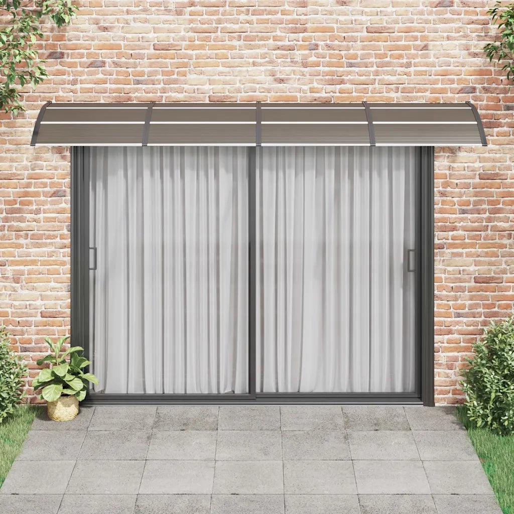 Tettoia per Porta Nero e Trasparente 350x75 cm in Policarbonato CFW1138335