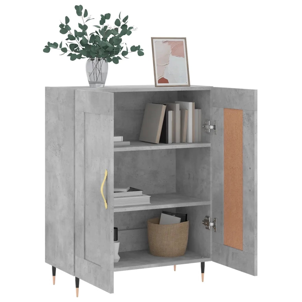 Credenza Grigio Cemento 69,5x34x90 cm in Legno Multistrato 830176