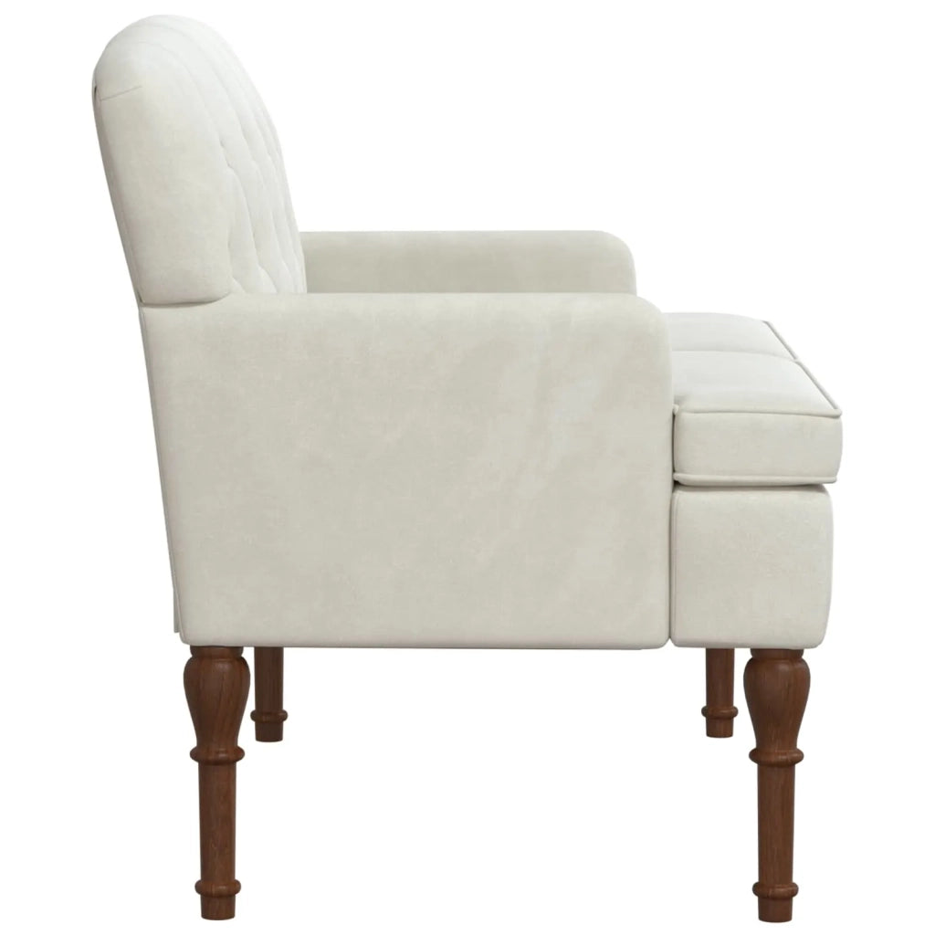 Loveseat con bottoni imbottiti Crema 111 x 65 x 79 cm Velluto 42041851