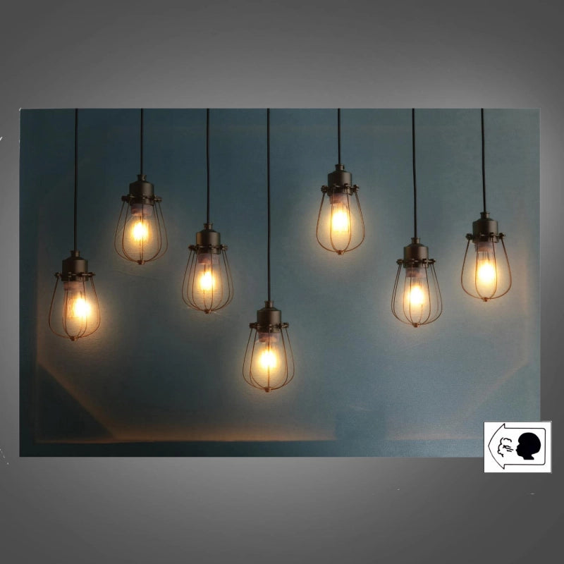 Quadro led lampadine cm 60x40x1,8