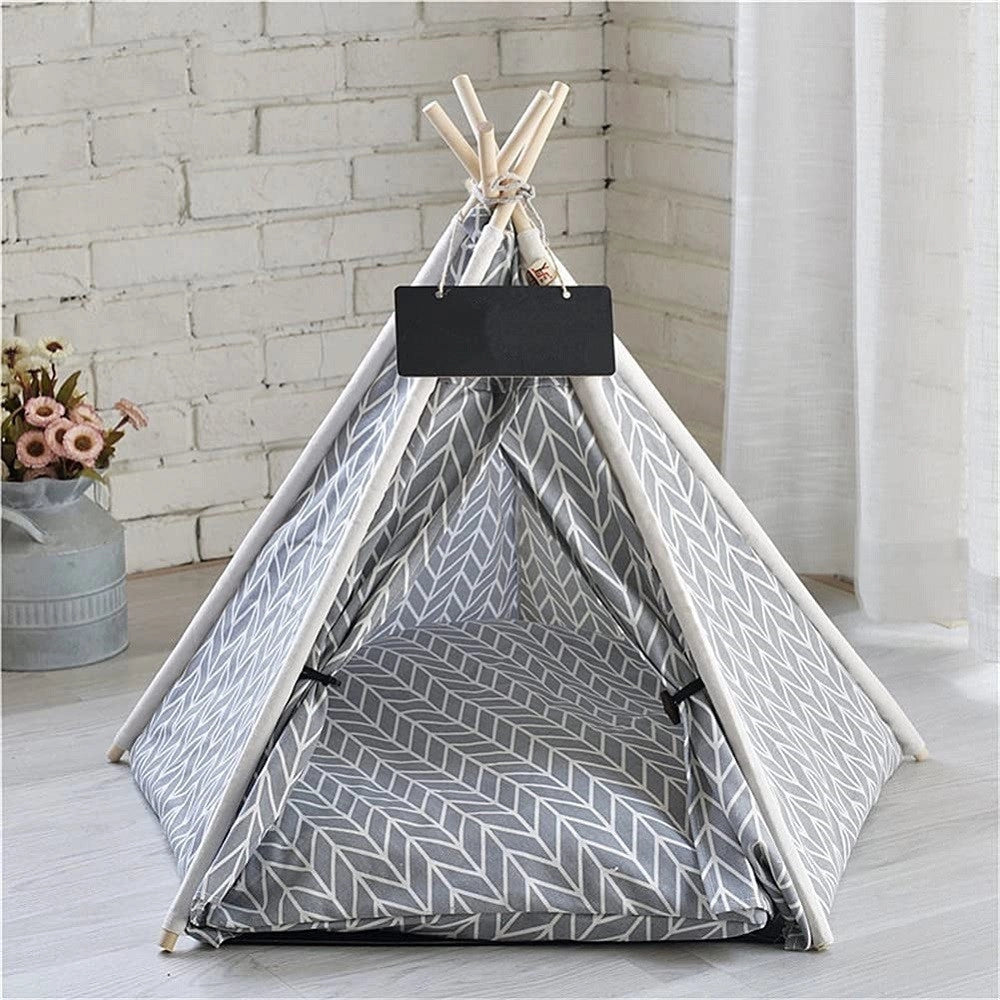 Trade Shop - Tenda Portatile Per Animali Domestici Cani Gatti Casa Teepee Lavabile 60x60x90cm -