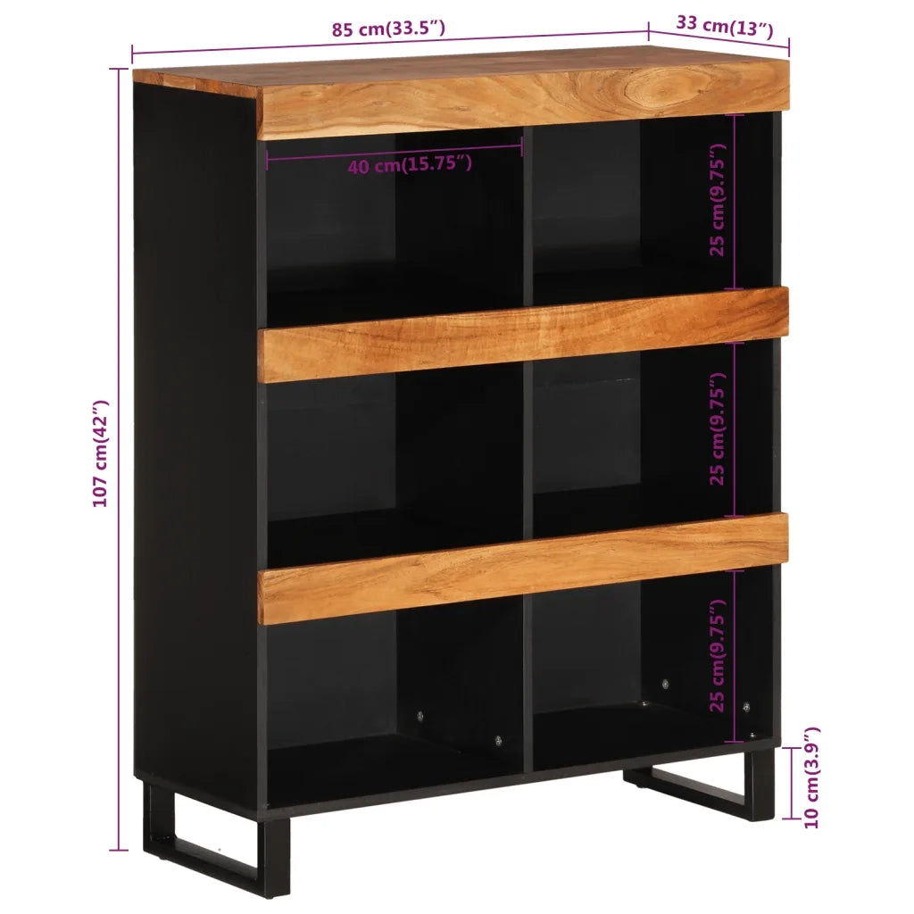 Credenza-Buffet-Armadio da cucina 85x33x107 cm in Legno Massello di Acacia