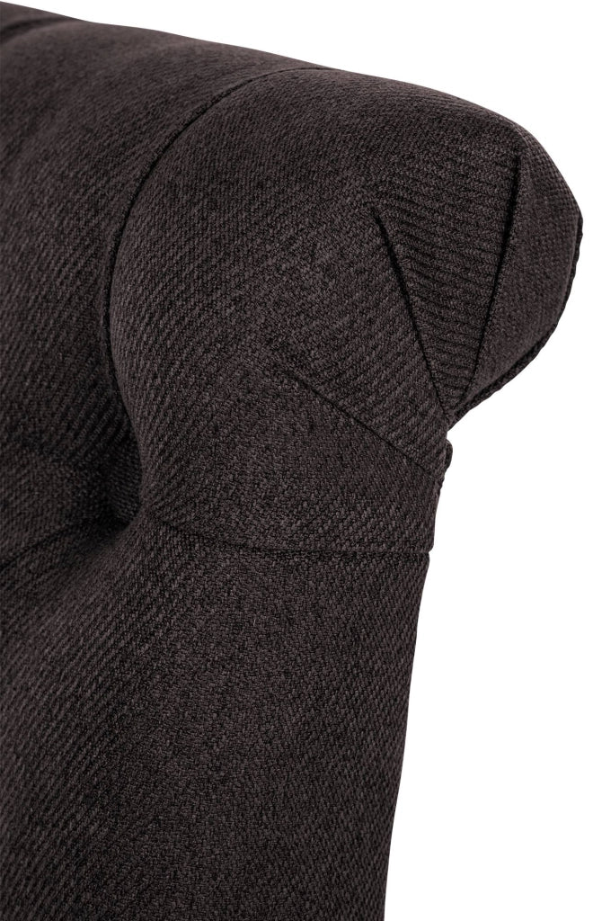 Sedia da cucina Lisburn design Chesterfield nero,Tessuto