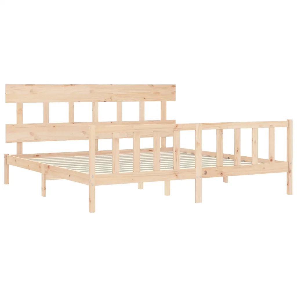 Giroletto senza Materasso-Struttura Letto 200x200 cm in Legno Massello di Pino 894146