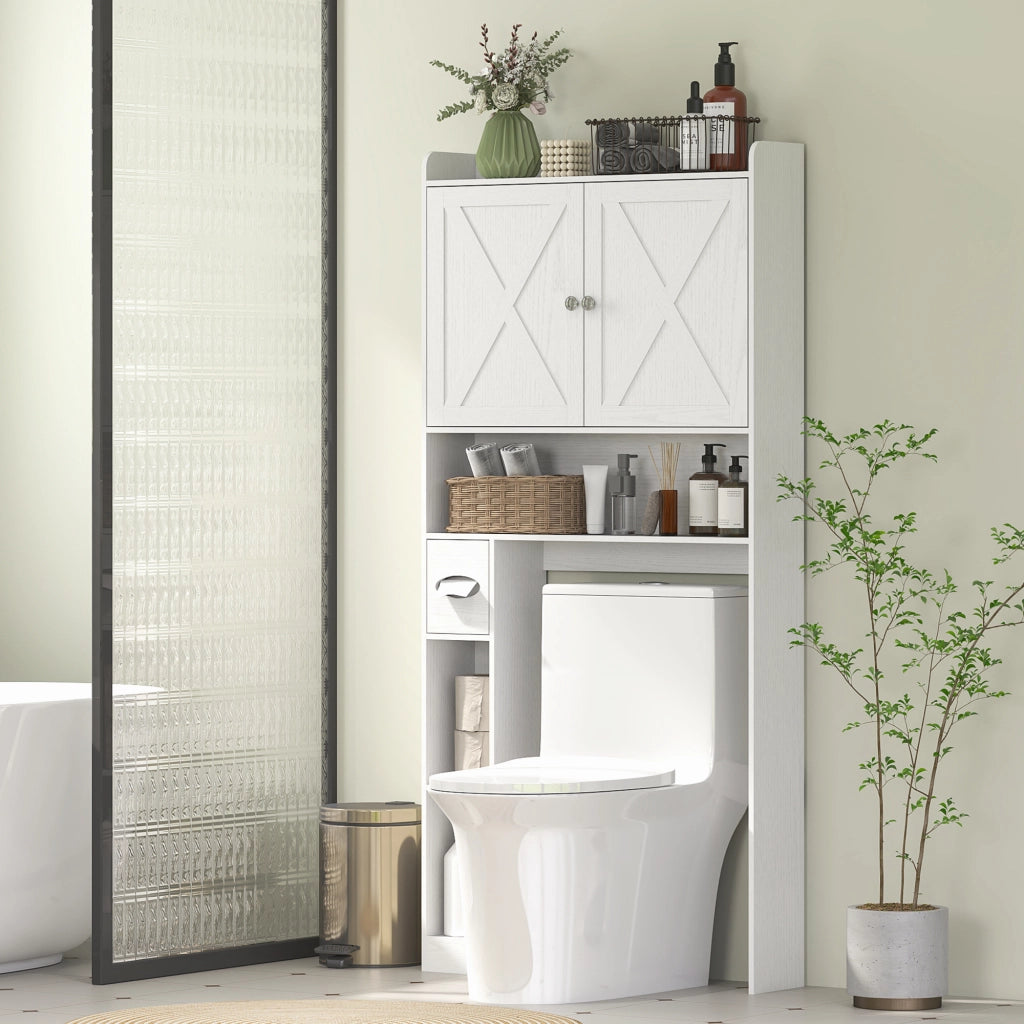 Mobiletto WC con Anta Rustica ¨C zephmum ¨C Bianco 50x45x70
