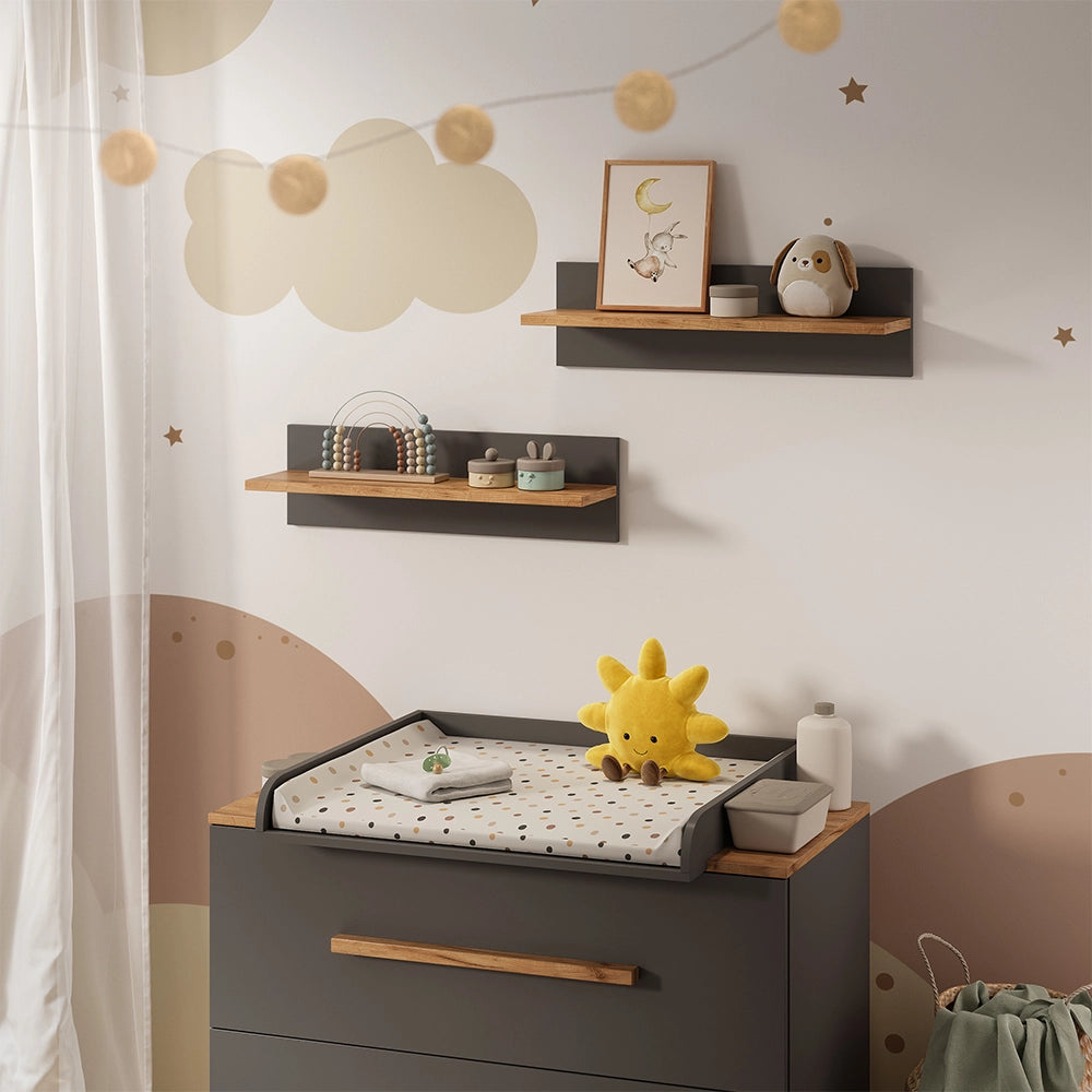 Vitalispa Scaffale a muro per bambini Grigio/Artisan 70 x 20 cm