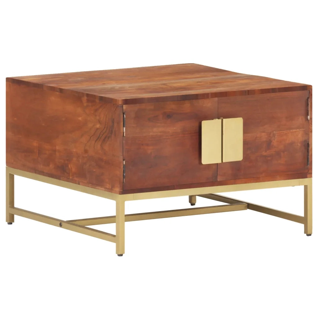 Tavolino Salotto Marrone ambra 67x67x45cm Legno Massello Acacia 320376