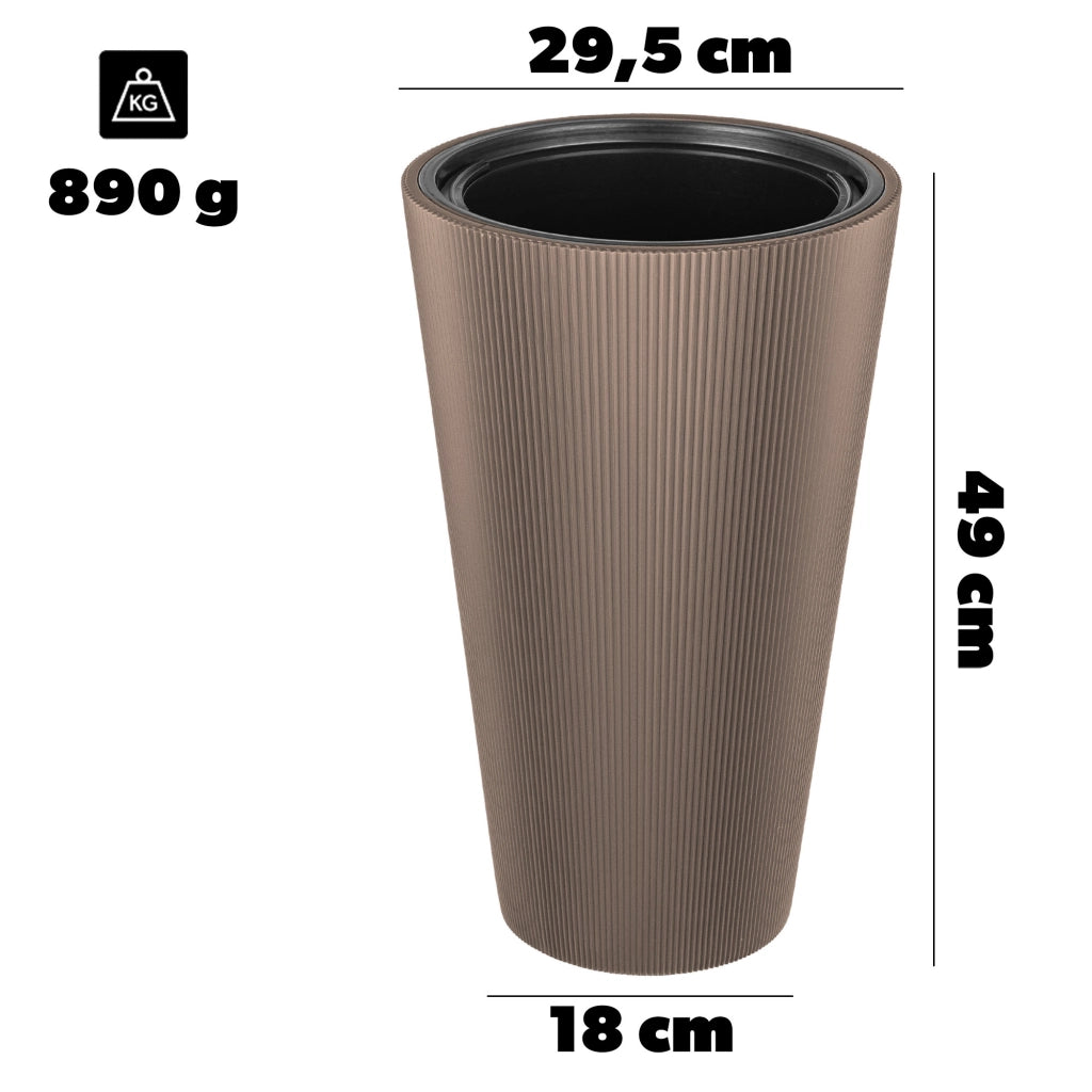 KADAX Doniczka Linea Slim 30 kakao + WKŁAD 5850-100 K16607