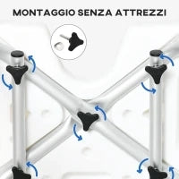Sedia per doccia per Anziani, Disabili e Donne Incinte Imbottita con forma a U, 54x52x70-82cm, Bianco