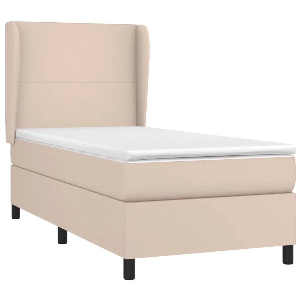 Giroletto a Molle con Materasso Cappuccino 100x200cm Similpelle