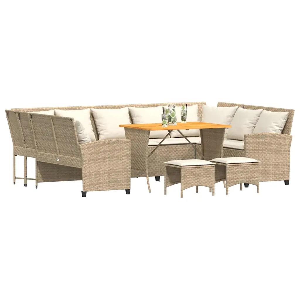 Set Divano da Giardino 4 pz con Cuscini Beige in Polyrattan 3365340