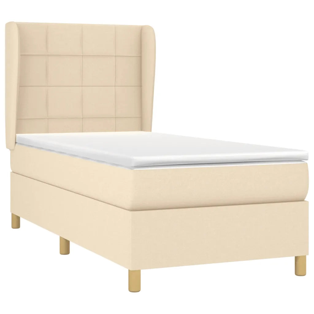 Giroletto a Molle con Materasso Crema 90x200 cm inTessuto 3128498