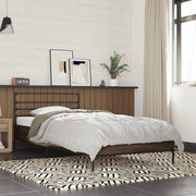 Giroletto-Struttura Letto Rovere Marrone 90x190 cm Legno Multistrato e Metallo 606217